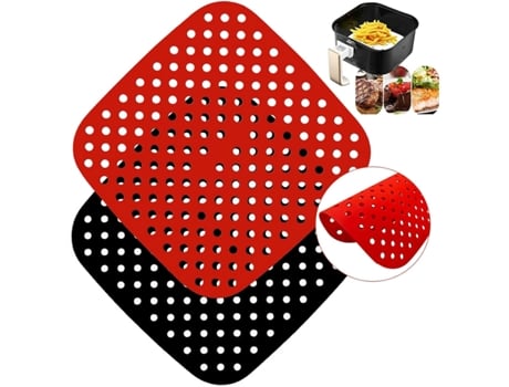 2 forros reutilizables para freidora de aire, alfombrillas cuadradas antiadherentes de silicona para freidora de aire (8,5 pulgadas)
