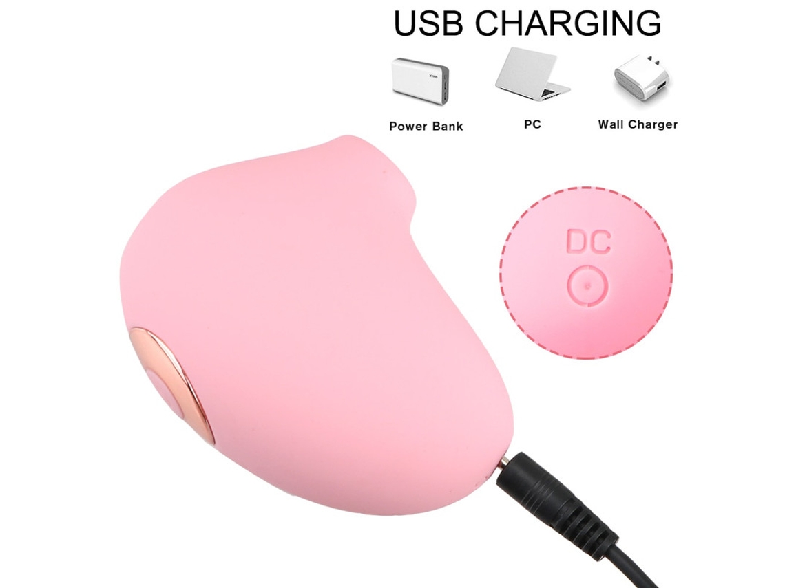 Mini vibrador de masaje de succión recargable por USB con 10 modos para mujeres (rosa) YIZHOOD