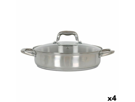 Cacerola con Tapa de Cristal QUTTIN 2,2 L (4 Unidades)