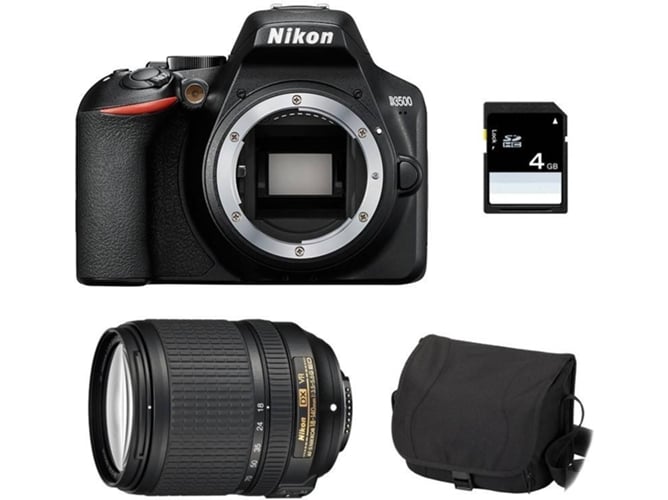 Kit Cámara Réflex NIKON D3500 + 18-140 VR + SD 4Go + SAC