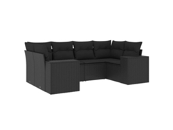 Juego de 6 sofás de jardín con cojines de mimbre, color negro, EXCLUSIVA MAISON (N/D)