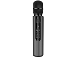 Micrófono de karaoke con Bluetooth, altavoz y funciones todo en uno, color negro. Ideal para cantar y practicar. Sfushos