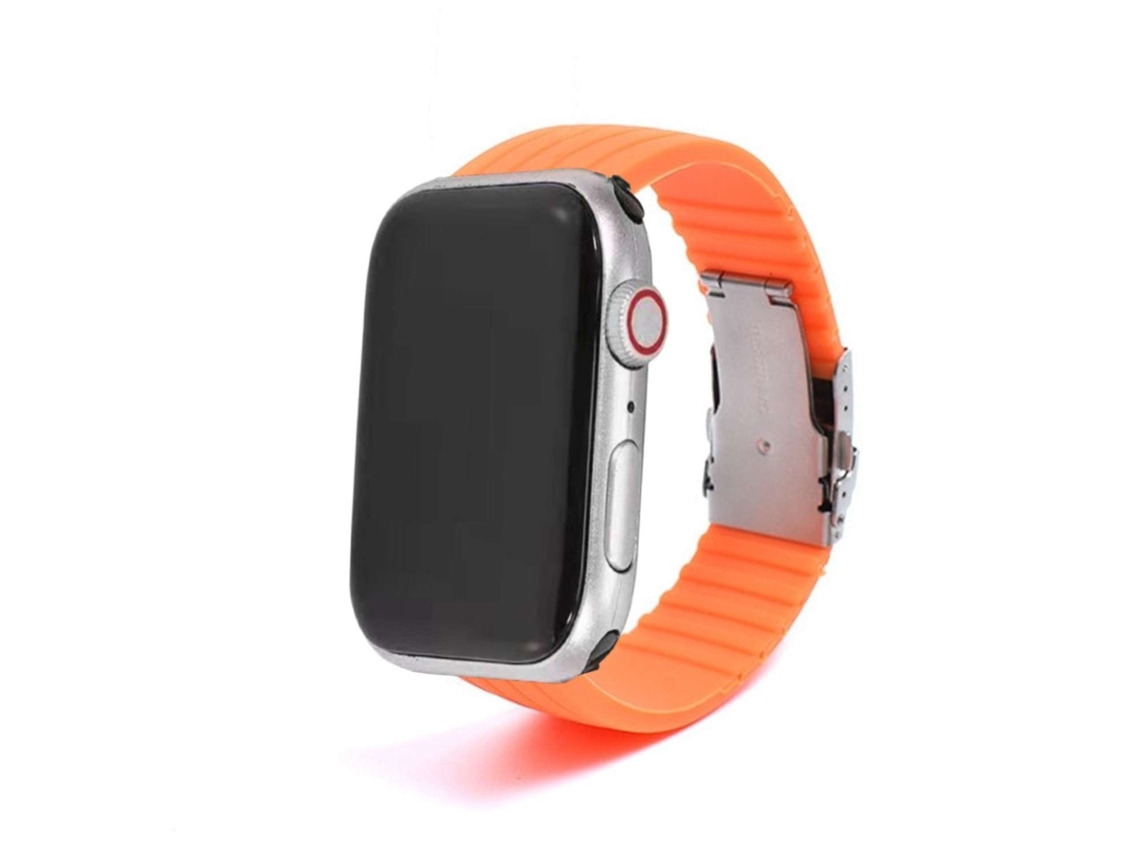 Correa Silicona Stripe Adaptable Apple Watch Ultra 49Mm Naranja