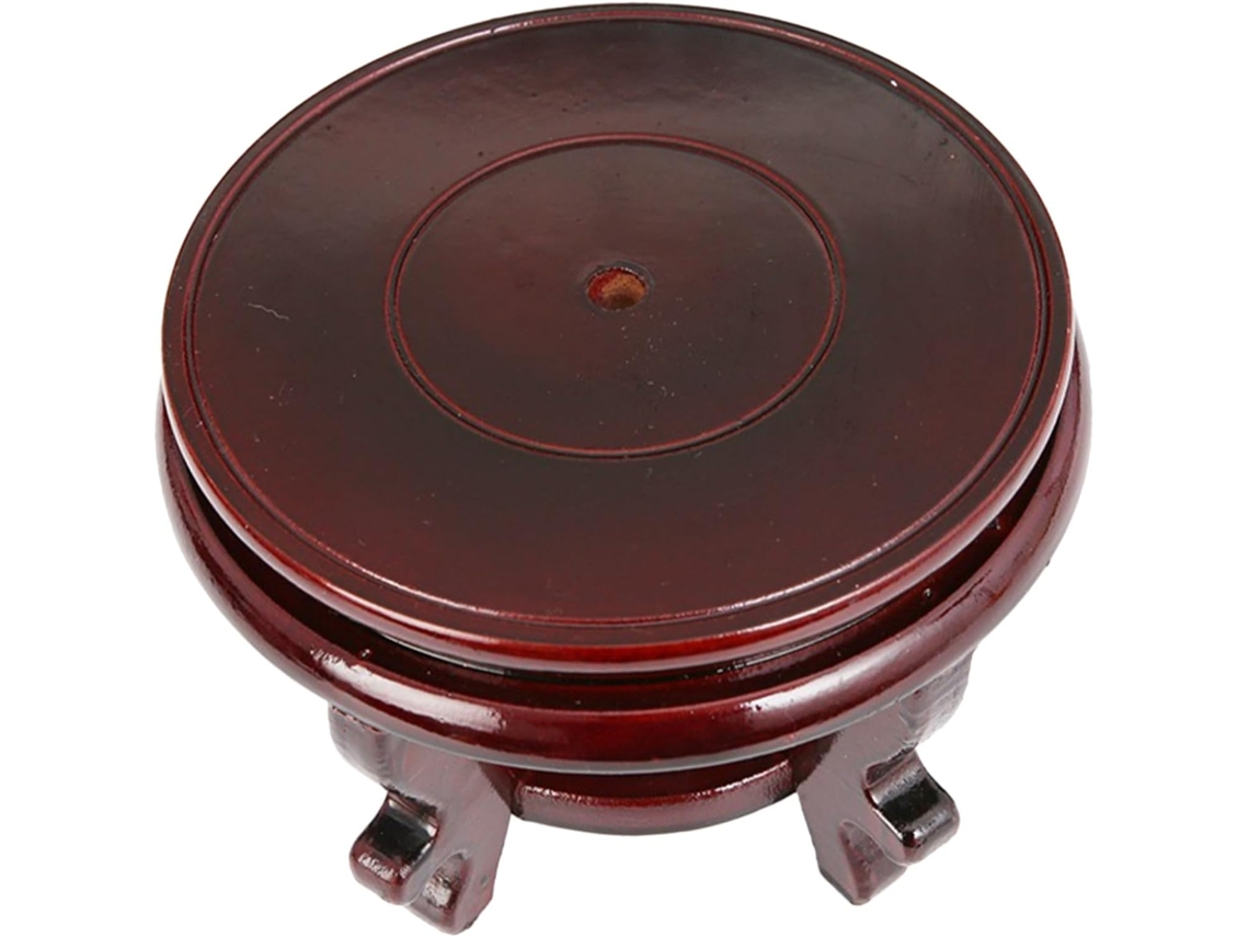 Soporte Redondo De Madera Para Plantas De Interior, Base Decorativa De 14 X 10 Cm De Diámetro.
