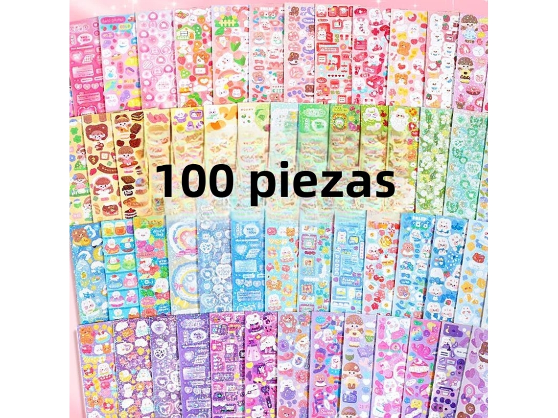 (100 Piezas) Lindas Pegatinas Para Libros De Estudiantes, Collages Decorativos De Dibujos Animados