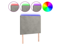 Maison Exclusive - Cabecero Con Luces Led Terciopelo Gris Claro 100x5x118/128 Cm