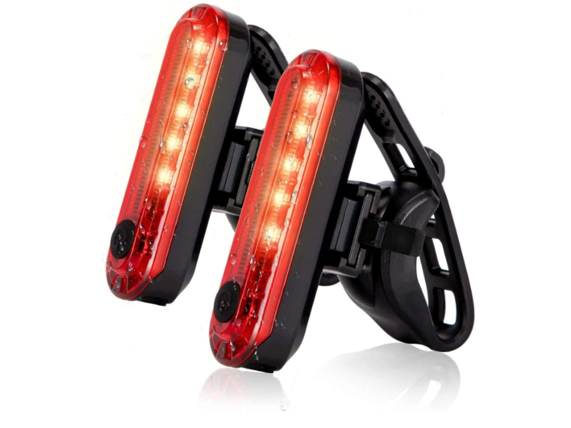 2 Luces Traseras Bicicleta Usb Recargable Negro