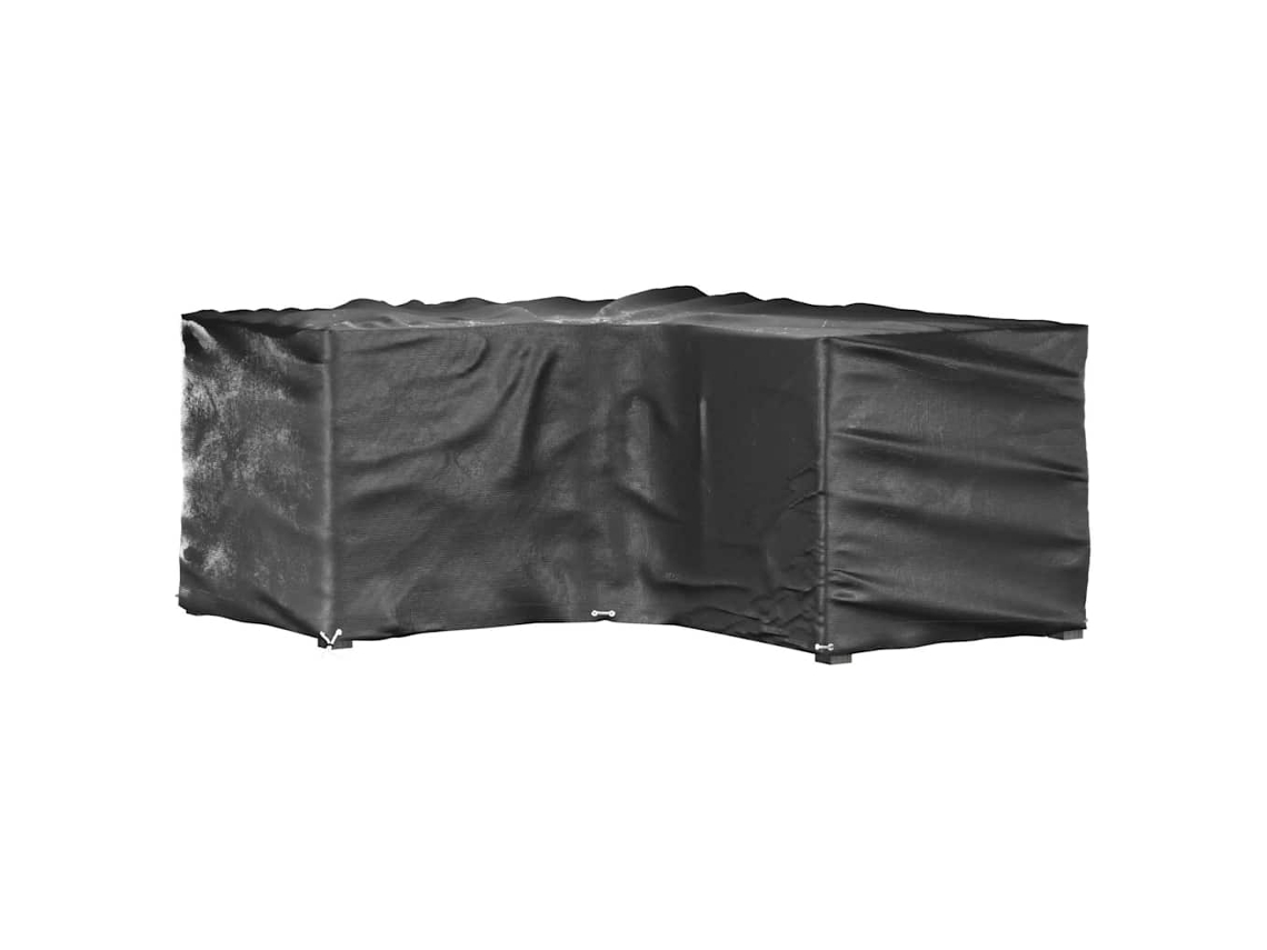 Maison Exclusive - Fundas Muebles Jardín Forma De L 2 Uds 12 Ojales 185x185x90 Cm