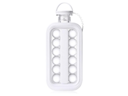 Cubitera portátil con forma de botella, con capacidad para 500 ml y 17 cubitos de hielo.