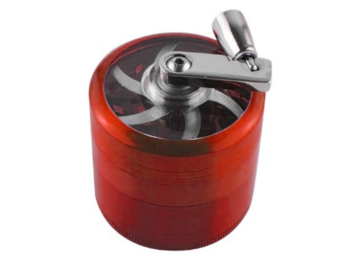 Molinillo de especias manual con palanca, aleación de zinc, compacto, portátil para cocinar y viajar, rojo | Sin marca