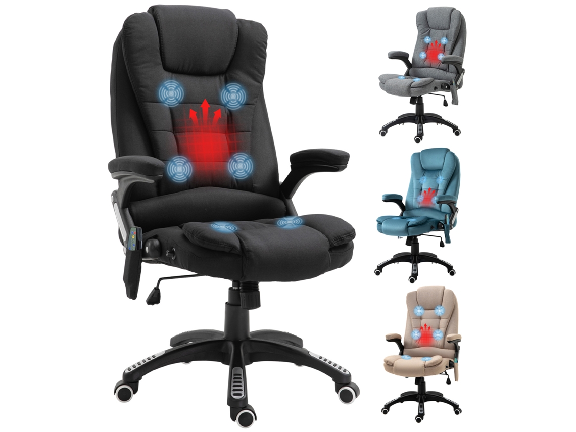 Sillón De Masaje Negro Con Calefacción Y Ruedas.