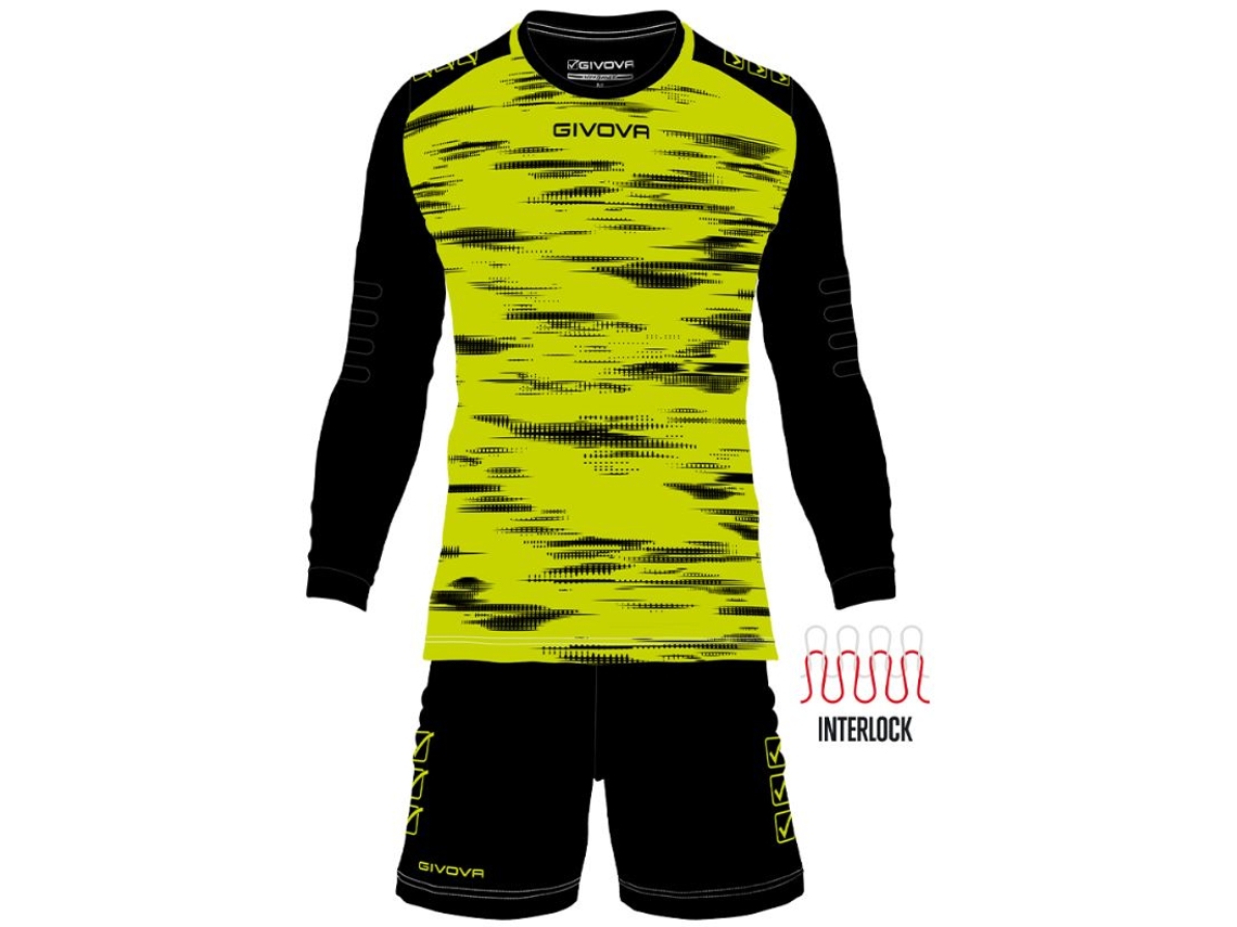 Conjunto de portero Givova Amarillo Fluo Negro Talla M