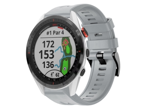 Correa de reloj inteligente para Garmin Approach S62 Correa de reloj de silicona de color sólido con hebilla de metal (gris)