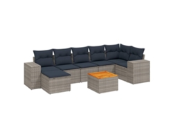Maison Exclusive - Conjunto De Sofá De Jardín De 8 Piezas Con Cojines, Poliratán Gris