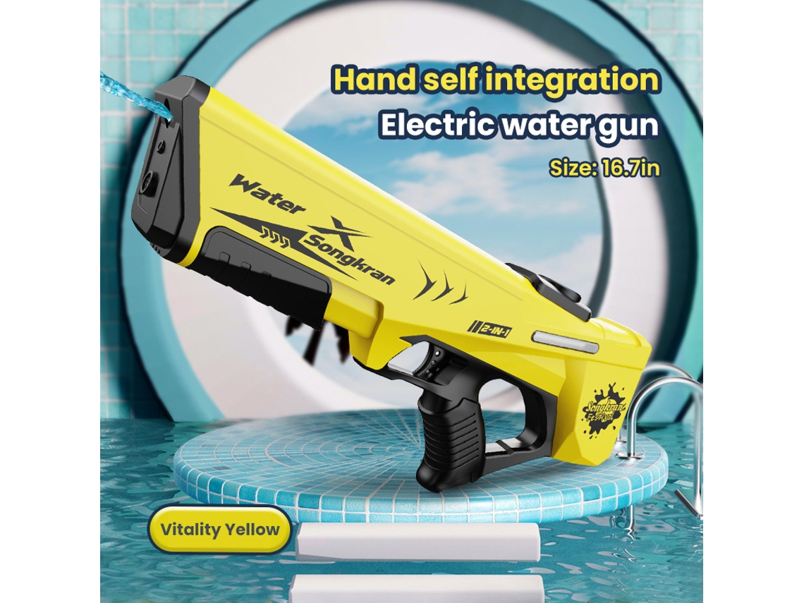 Pistola De Agua Eléctrica (amarilla) - Almacenamiento Automático De Agua - Juguete Acuático