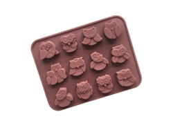 MEOIRUERY Moldes de Silicona con Forma de Búho, 12 Cavidades, para Chocolate, Dulces y Pasteles, Lindos