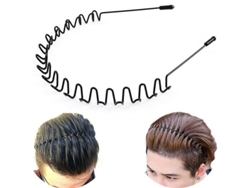 2 Pulseras Metálicas Para El Cabello Para Hombres Y Mujeres, Tiara Metálica Ondulada Negra Con Circonitas Cúbicas