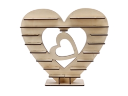 Soporte De Chocolate De Madera Con Forma De Corazón, Ecológico: Fácil De Montar, Duradero Y Reutilizable Para Fiestas Y Bodas.