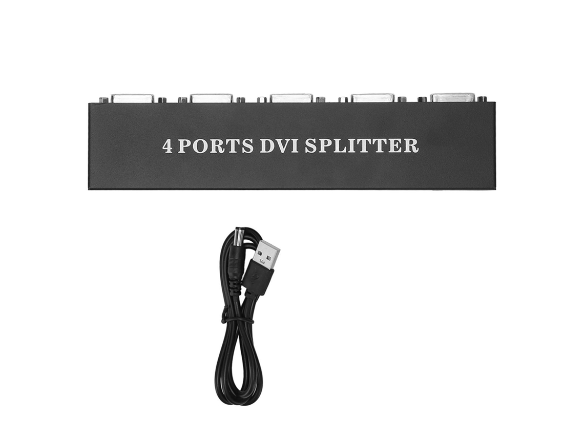 Divisor Dvi 1 Entrada 4 Saídas Sem Perdas Hd Plug And Play Para Pc Laptop Hdtv Projetor