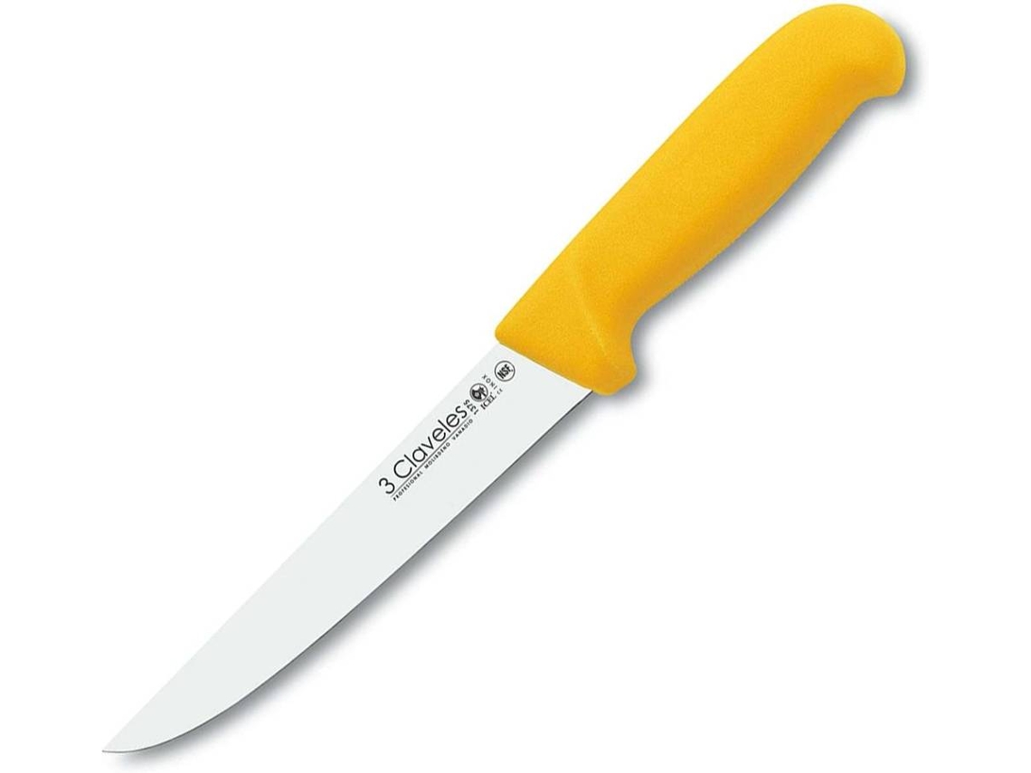 Cuchillo de Cocina 3 CLAVELES (Amarillo - Acero inoxidable - 18 cm - 7")