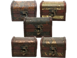 Pequeño Joyero Madera Estilo Retro 5 Piezas Organizador Multifuncional Pendientes Anillos Almacenamiento