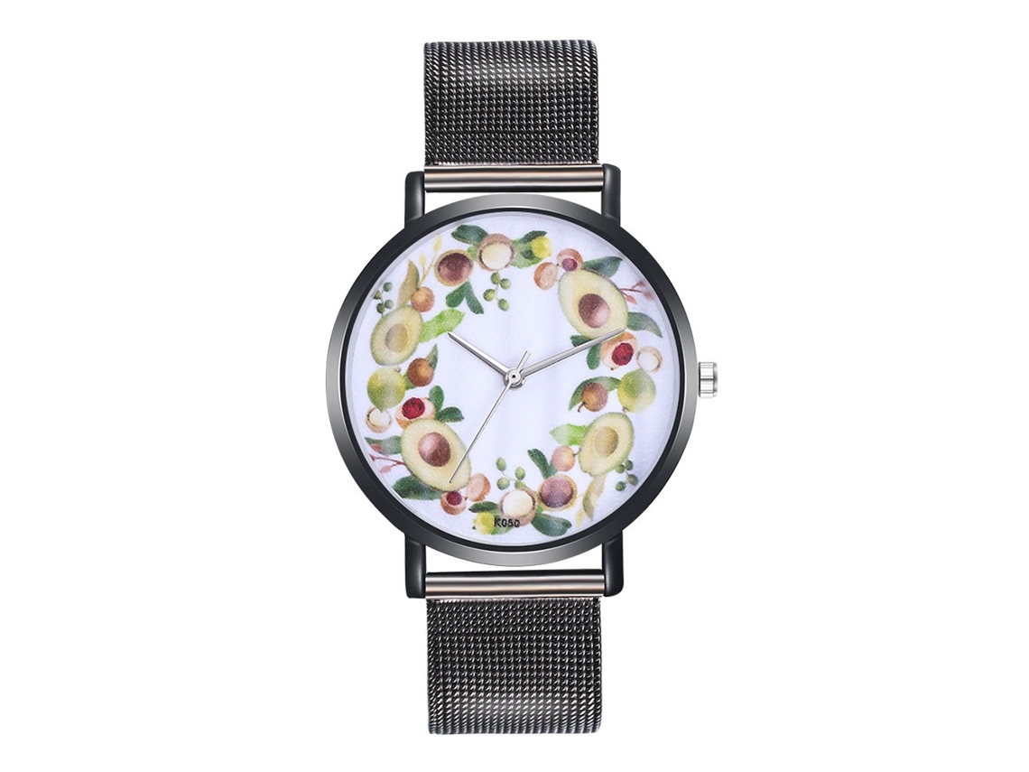 Reloj De Pulsera De Cuarzo Informal Para Hombre Y Mujer Con Esfera Redonda, Aleación, Acero Negro.