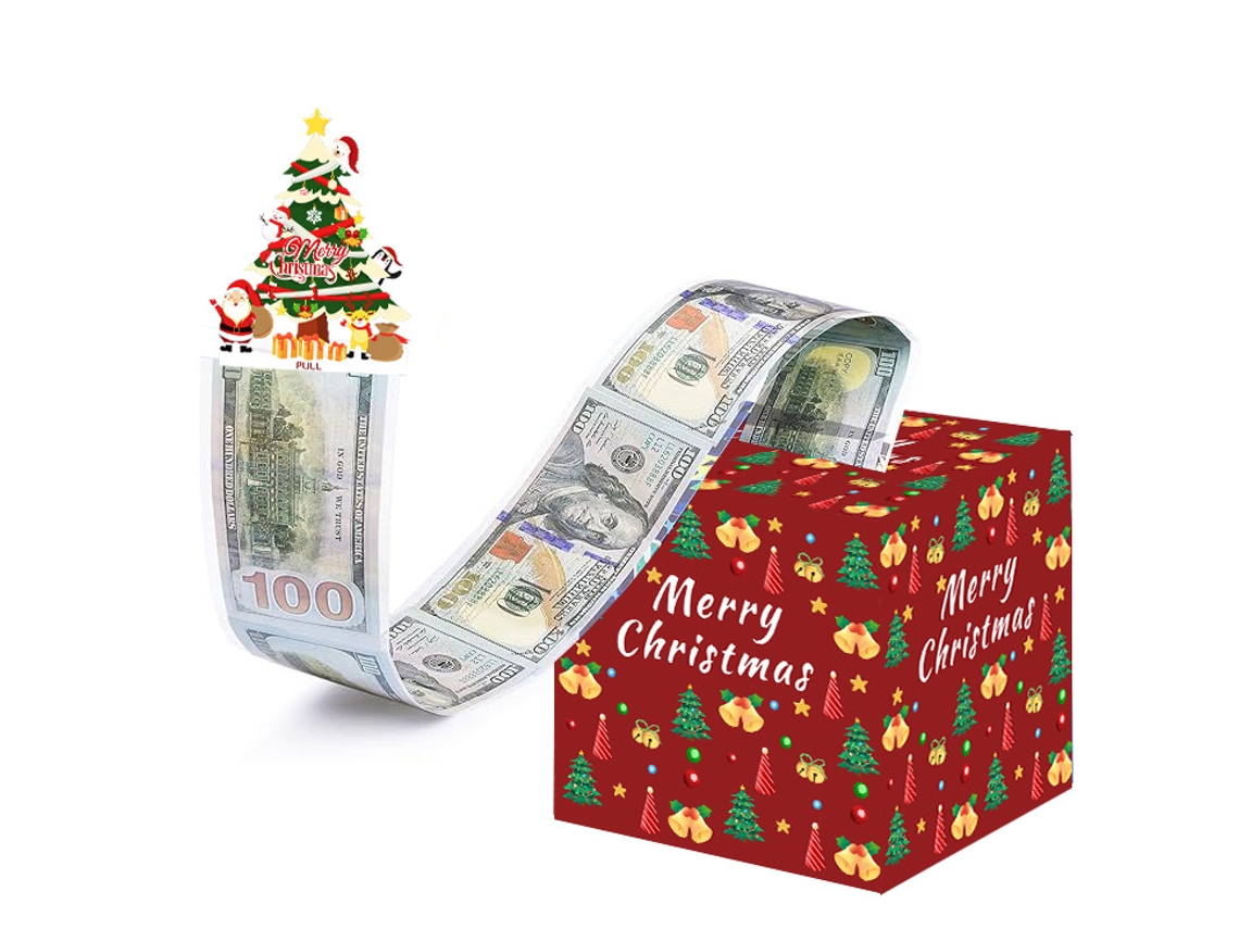 Caja de regalo navideña para dinero, organizador de dinero DIY con 50 bolsas transparentes Aeuzwr (Estilo 3)