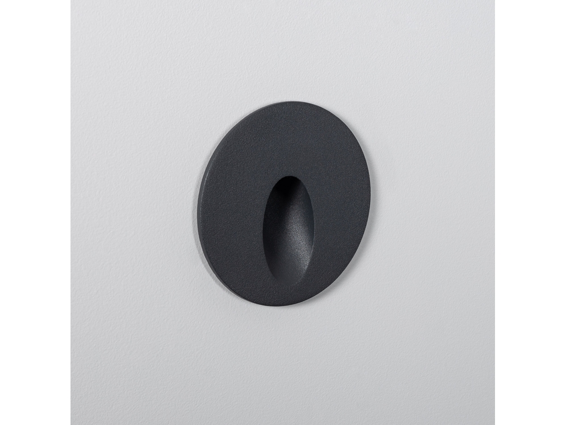Baliza Exterior Led 3w Empotrable Pared Circular Aluminio Gris Boiler 4000k Branco Neutro