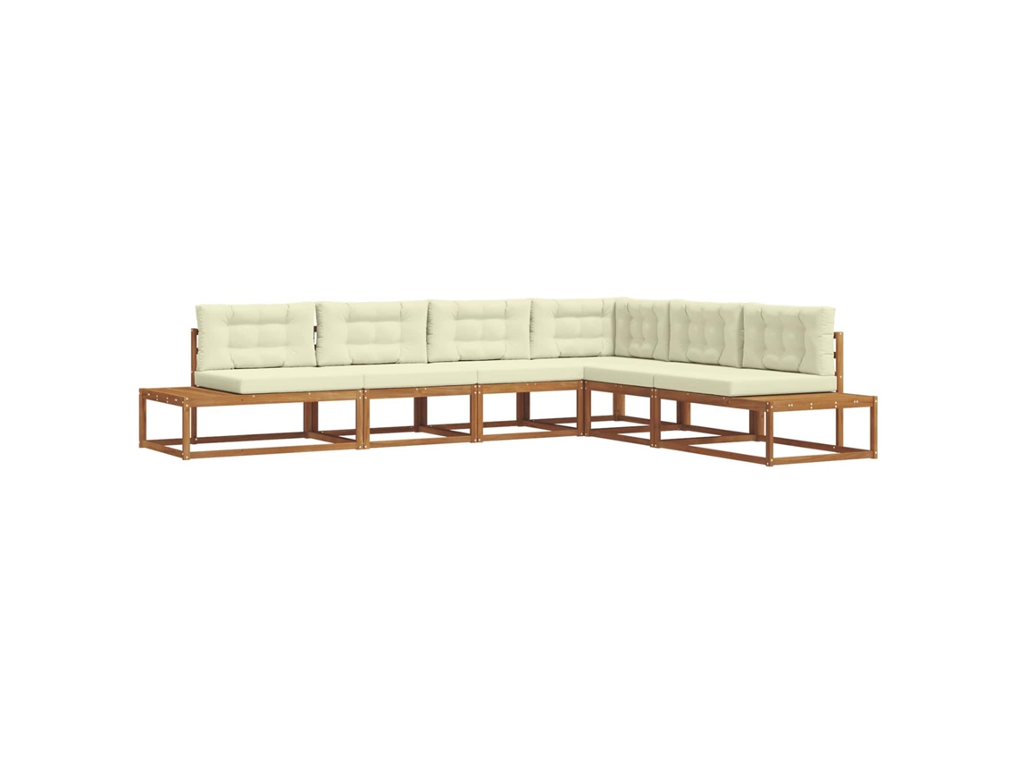 Maison Exclusive - Conjunto De Sofás De Exterior Natural Y Crema