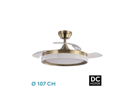 Ventilador DC Zenit Cuero 72W 3 Aspas Desplegables FABRILAMP