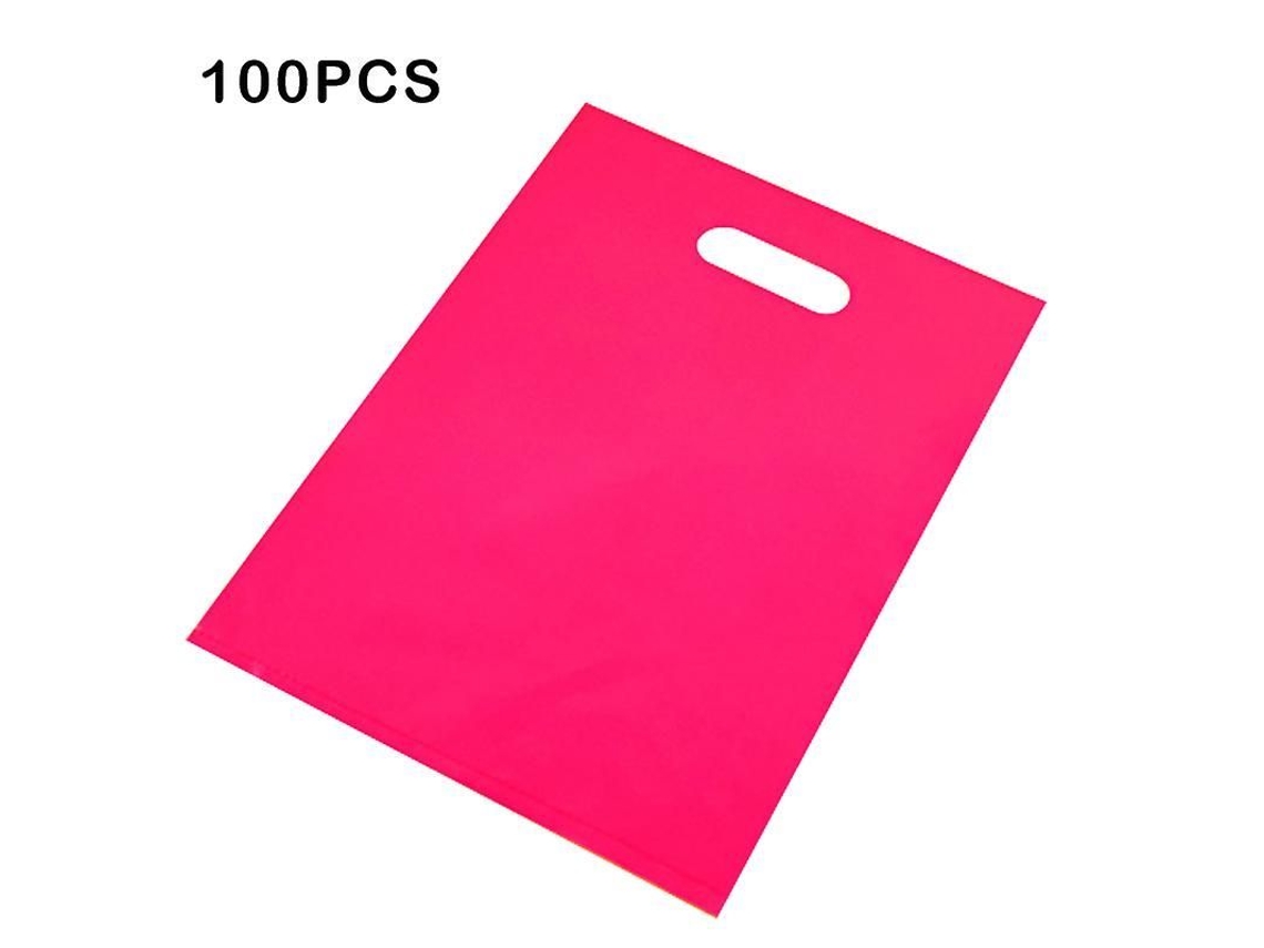 100 Bolsas De Plástico Multicolor Ecológicas Con Asas Y Logotipo Personalizado Para Compras Y Regalos.