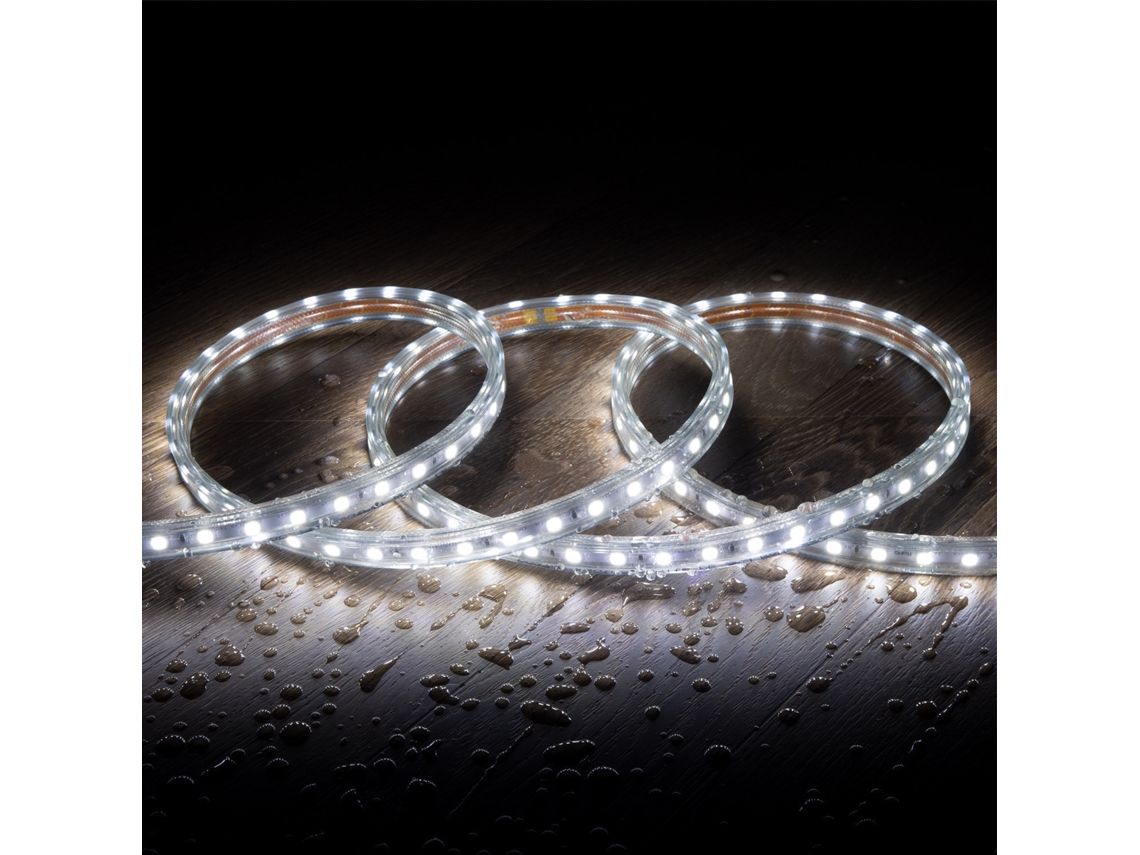 Tira LED 220V SMD2835 120LED/m Blanco Frío IP65 Ancho 12mm Corte 100cm LEDKIA