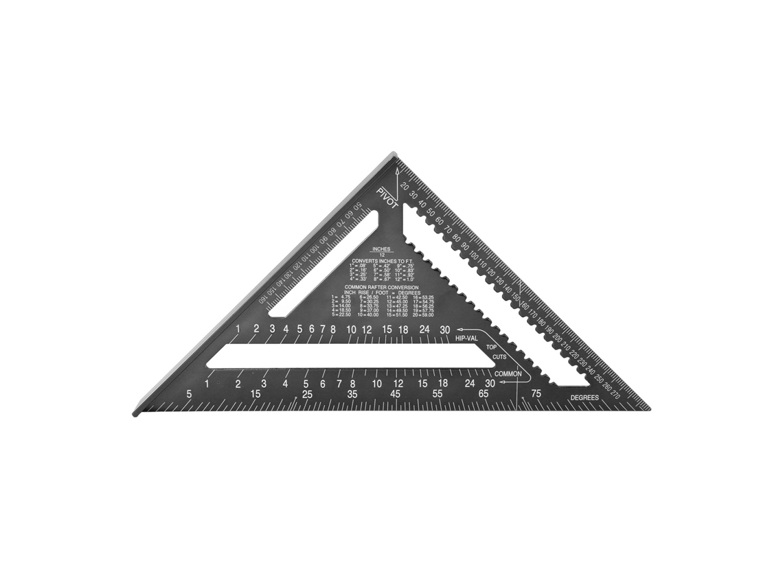 Regla Triangular De Aleación De Aluminio, Escala Imperial Y Métrica, Transparente, De Alta Precisión Para Carpinteros.