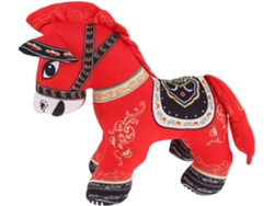 Mascota de peluche decorativa con forma de caballo del año del zodíaco, muñeco de peluche de pie.