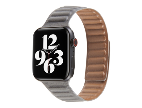 Correa de cuero para reloj inteligente Loop para Apple Watch Series 7 41 mm / 6 y SE y 5 y 4 40 mm / 3 y 2 y 1 38 mm (gris)