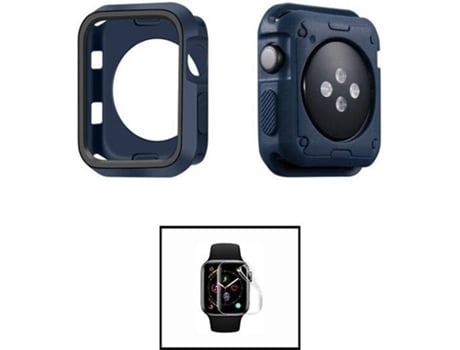 Carcasa Military + Protector de Hydrogel PHONECARE Apple iWatch Series SE - 40mm Azul Oscuro y Negro