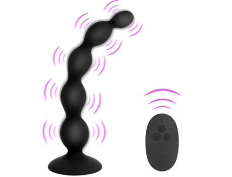 Vibrador anal con control remoto con 10 modos de vibración para adultos (negro) YIZHOOD