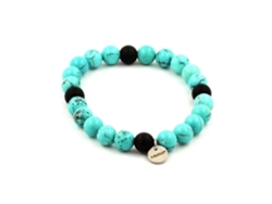 Pulsera con cuentas de turquesa y ónix negro mate, 8 mm, Nostalgia88