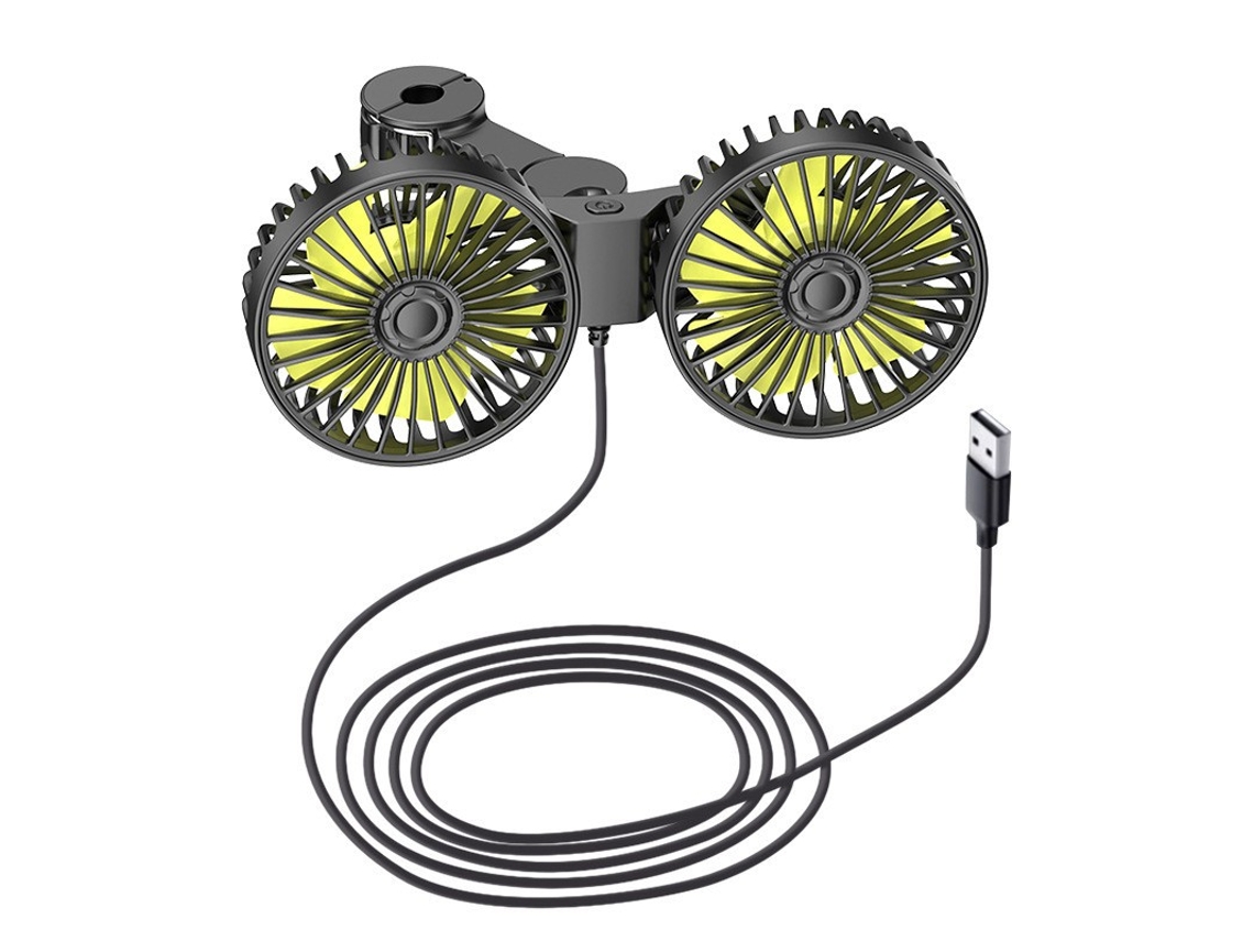 Ventilador De Coche Eifson Asientos Traseros Usb Doble 3 Velocidades 360° Con Clip