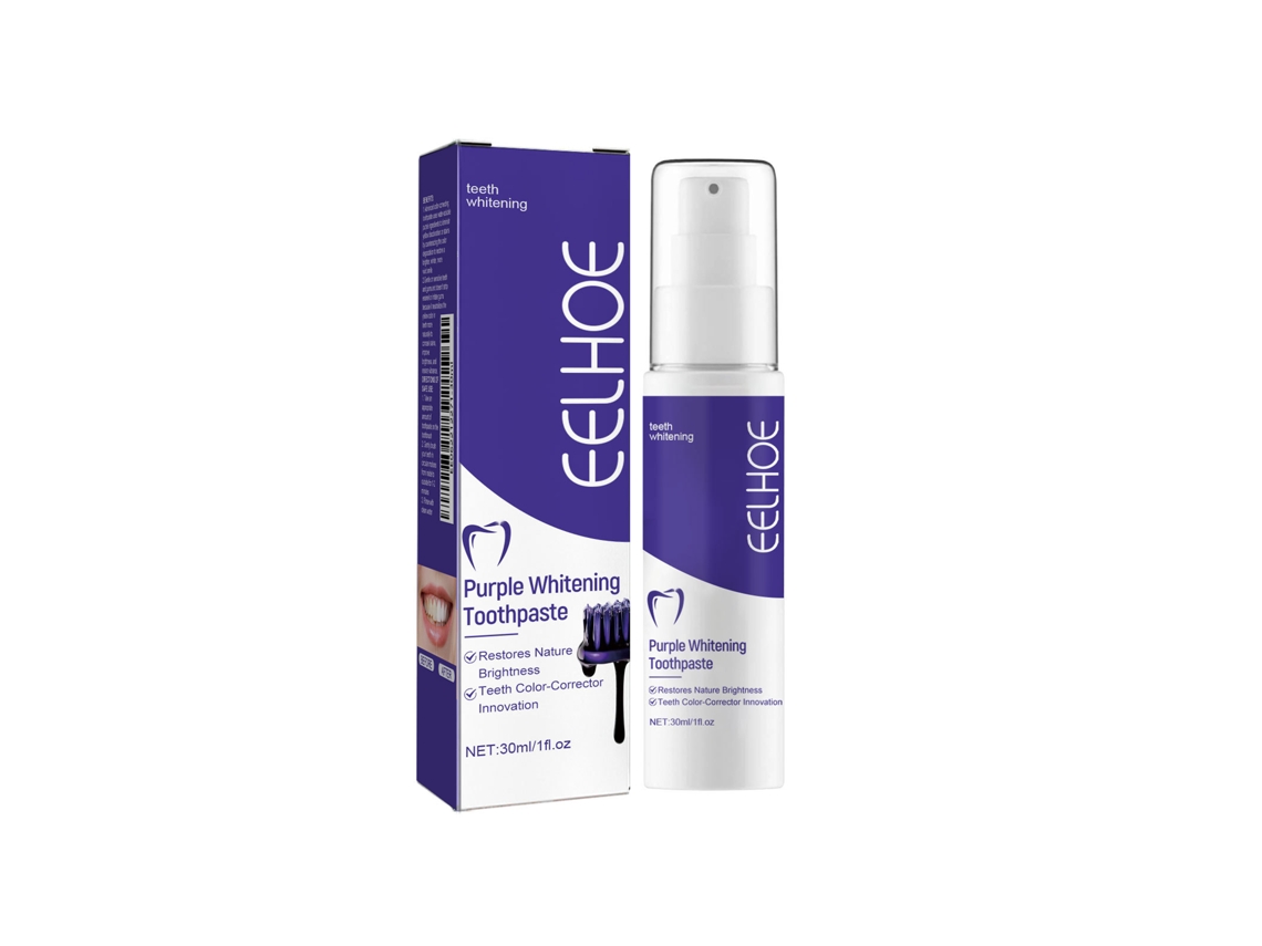 Pasta dental Eelhoe Purple, limpieza suave, cuidado bucal, fragancia duradera.