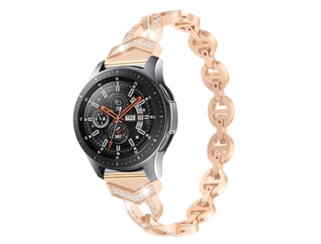 Correa de metal decoración de diamantes de imitación para Samsung Gear S3 Frontier/Galaxy Watch3 45mm - oro rosa