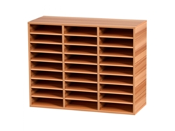 Organizador de documentos de madera con 27 compartimentos extraíbles Tekmaquinas