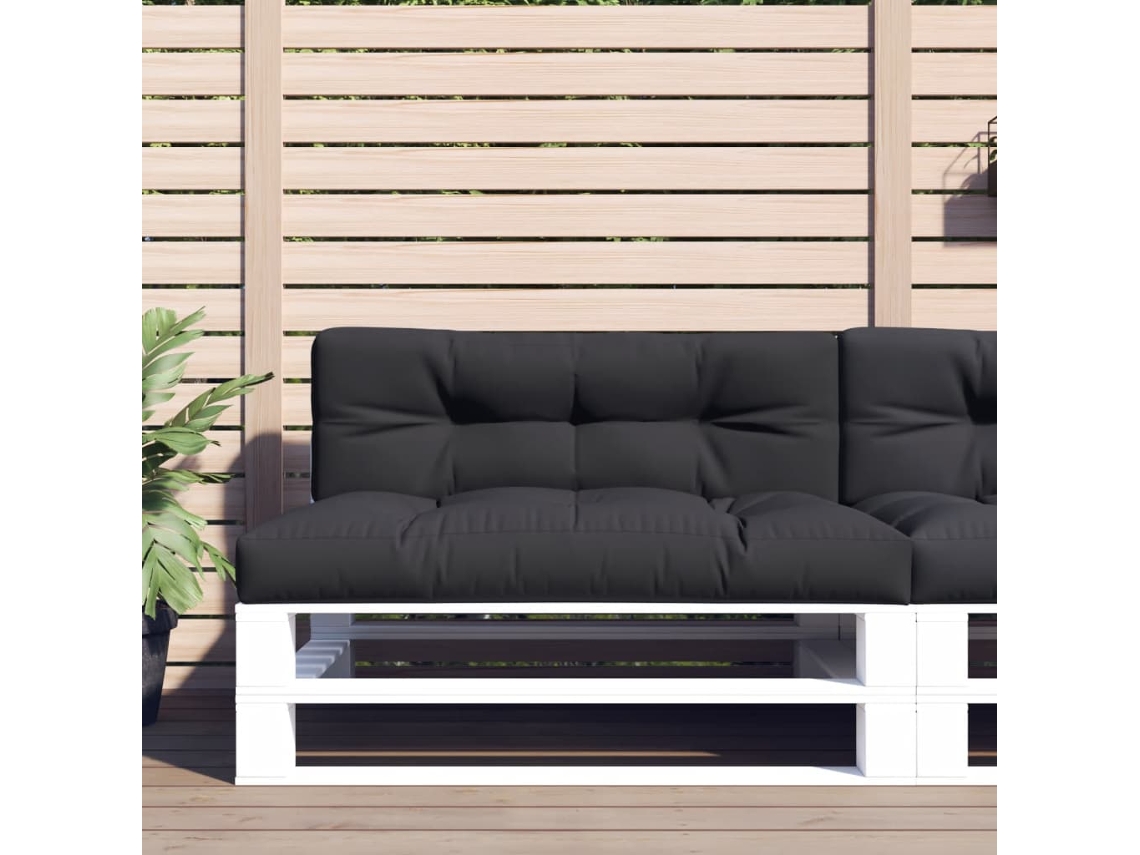 Cojín grande para sofá tipo palé, 120x40x12 cm, tela negra HARLANV1
