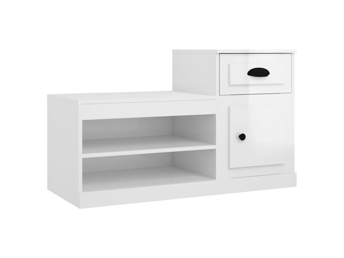 Zapatero Organizador en Derivados de Madera Blanco Brillante 100X42X60 Cm