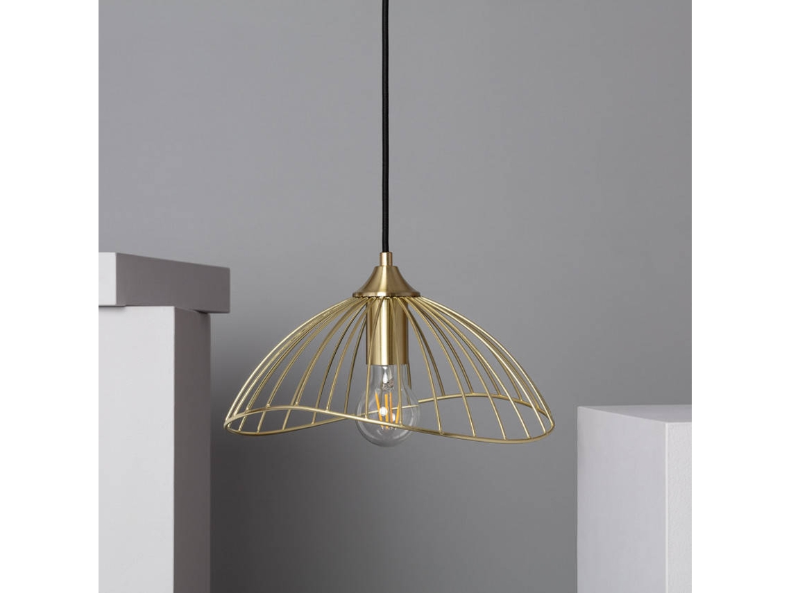 Lámpara de Suspensión LEDKIA (Dorado - Metal - 168.5x28x30 cm)