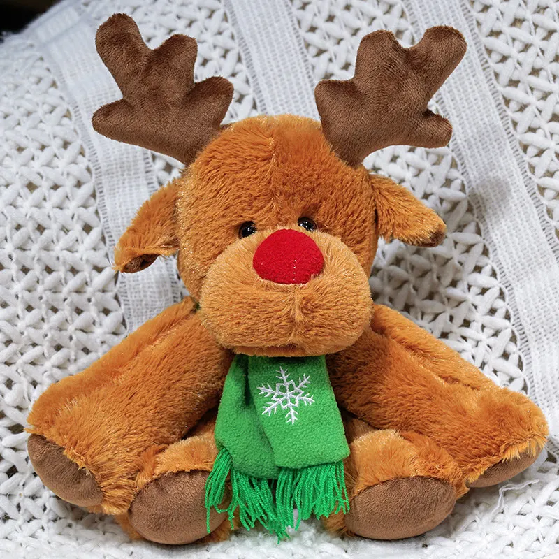 Bufanda De Peluche De Reno (verde, 28 Cm), Suave Y Mullida, Ideal Para Regalar En Navidad.