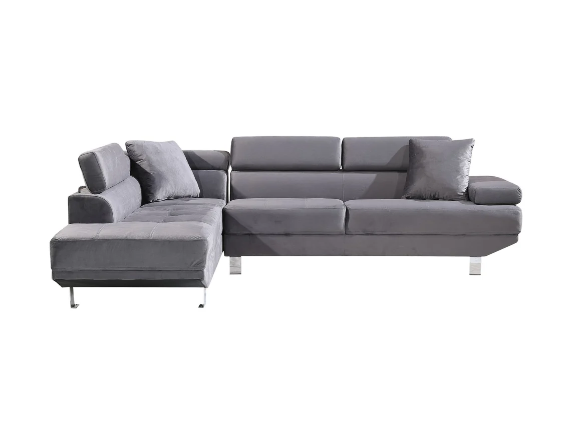 Sofa SALDOSYSTOCKS Rinconera Chaise Longue Executive Gris 262x190cm