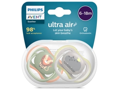 AVENT Chupetes Ultra Air Animales 6 a 18 Meses 2 Uds