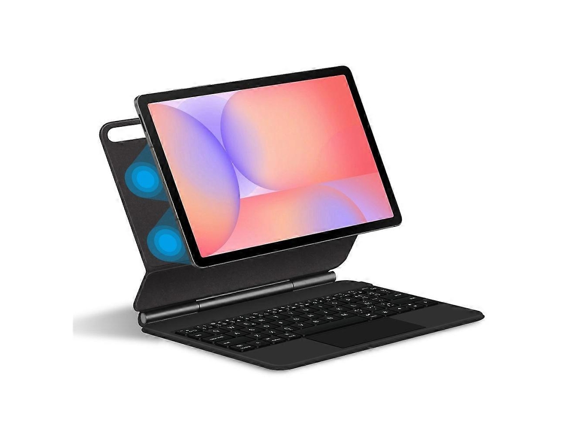 Compatible con Samsung Galaxy Tab S10 Lite: Teclado magnético flotante con Bluetooth (español) + Funda de piel para tableta.