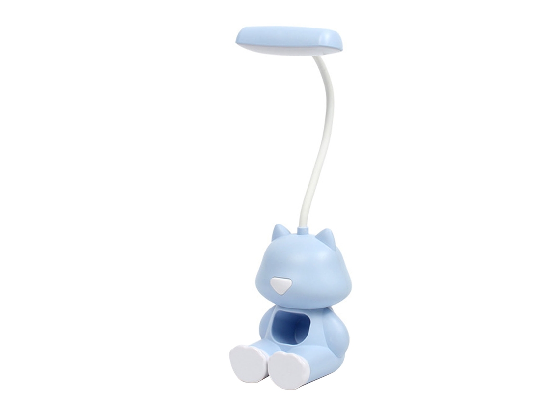 2026-lámpara De Escritorio Para Niños Cute Kawaii Con Cuello Flexible Usb Recargable Luz Nocturna De Cuidado Ocular Regalo Para Niños Azul